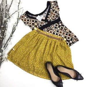 Teenie Weenie Brown Beige White Geo Sleeveless Top